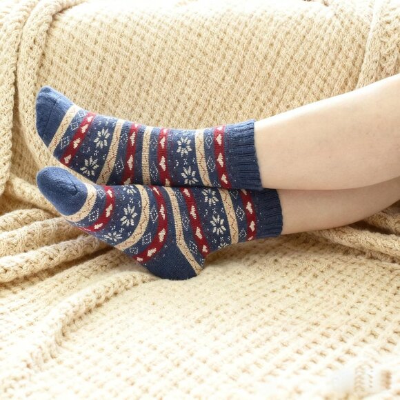 Wool Socks for Women, Cozy Thermal Fall Winter Hiking Alpaca Warm Think Knit Com - Picture 4 of 7